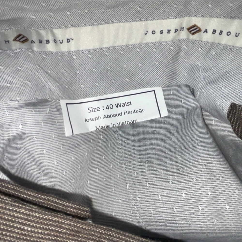 NWT Joseph Abboud Heritage Nova Fides Linen Blend Dress Pants Sand Sz 40 raw hem